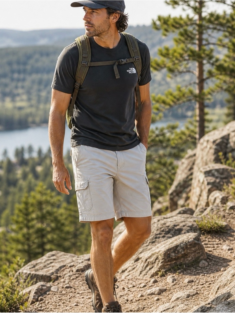 The North Face Men's Light Beige Cargo Shorts
